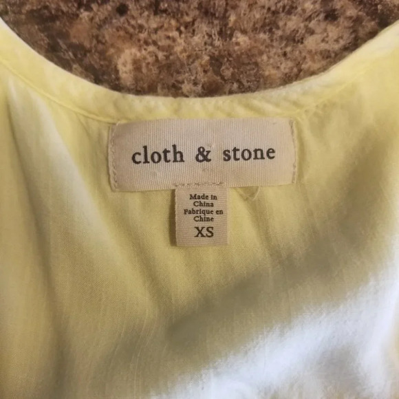 𝅺anthropologie  Cloth & Stone Yellow Button Up Blouse XS - Picture 12 of 13
